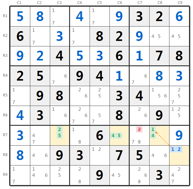 WXYZ-Wing उदाहरण 2